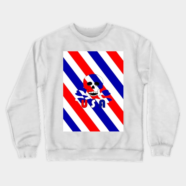 SKULL And Bones American Fourth Of July Crewneck Sweatshirt by SartorisArt1